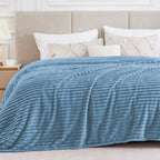 BEDELITE Ribbed Full Size Blanket for Bed, Olive Green, 84"x90"