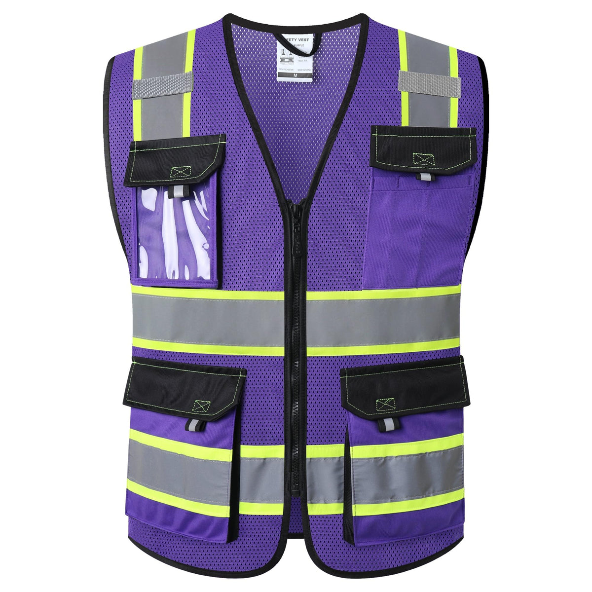 JKSafety Safety Vest for Men Women Hi Vis Reflective Vest JK220 PurpleB S