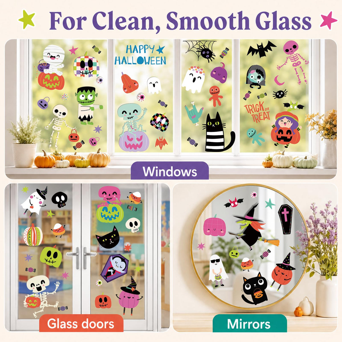 Holiday Window Clings for Home Decorations (Romantic)
