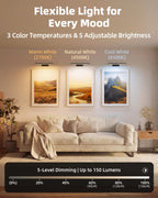 EZVALO Picture Light for Wall, 13'' Rechargeable Magnetic with Remote