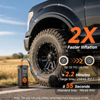 OlarHike Tire Inflator Portable Air Compressor,Dual Power-3*2000mAh &12V DC