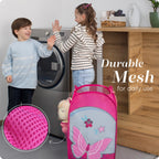 Handy Laundry Collapsible Mesh Pop-Up Hamper with Side Pocket
