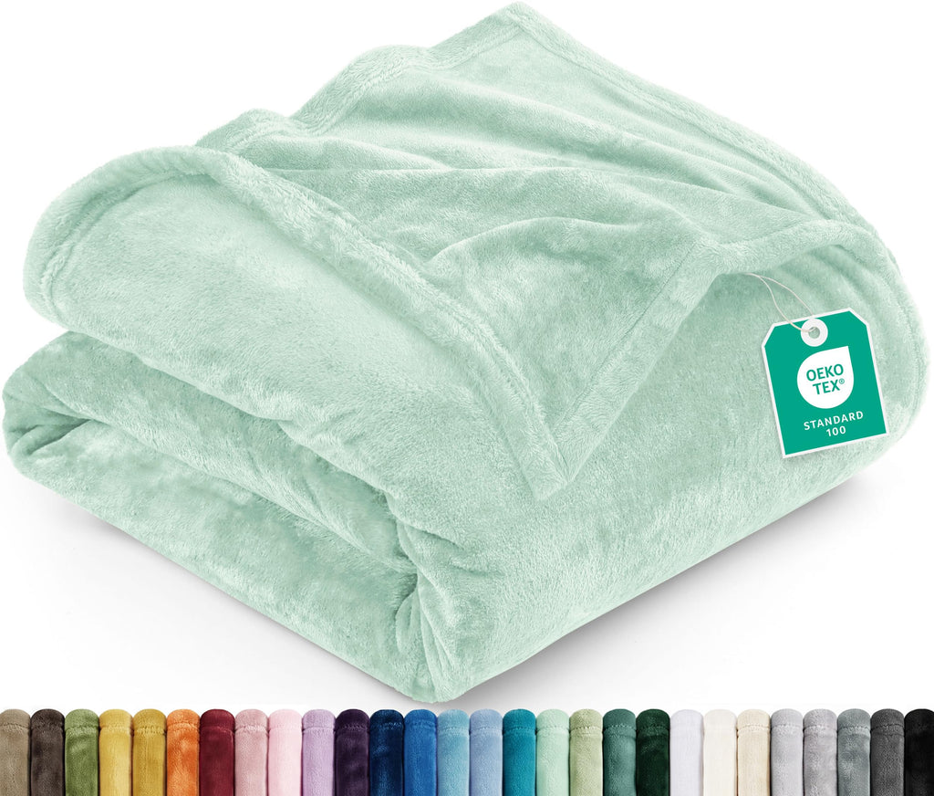 Utopia Bedding Ultra Soft Fleece Bed Blanket Queen Size Grey (90x90 Inches)