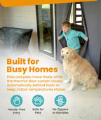 Flux Phenom Magnetic Screen Door (White) - Bugs Out, Breeze in - 9min Install Auto-Sealing Heavy Duty Double Stitched Mesh, 52 Magnets, Hands Free Patio Doors Net, Pet & Kid Friendly, 38 x 82 Inch