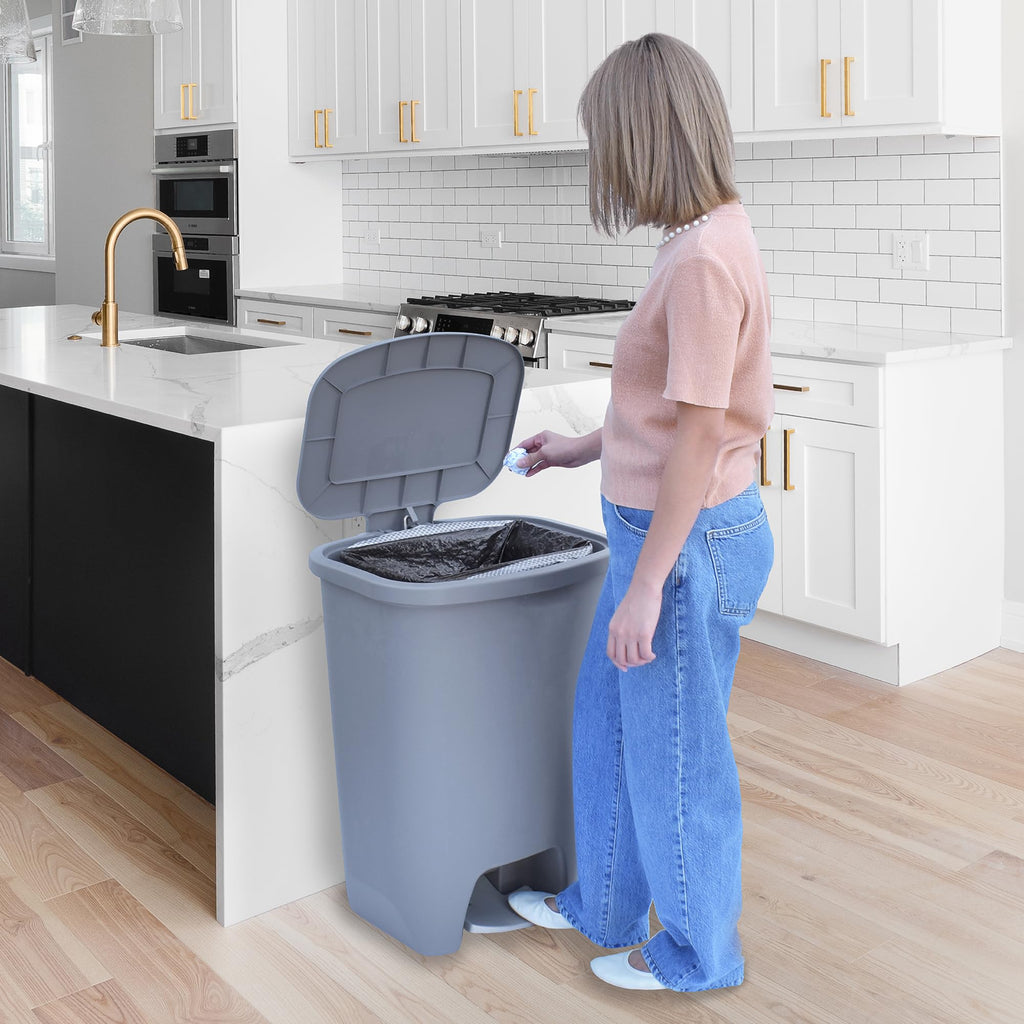 Glad Trash Can with Clorox Odor Protection | Plastic Bin, 13 Gal, Black