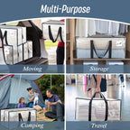 6 Pack Extra Heavy Duty Large Moving Bags with Strong Zipper, Dark Blue