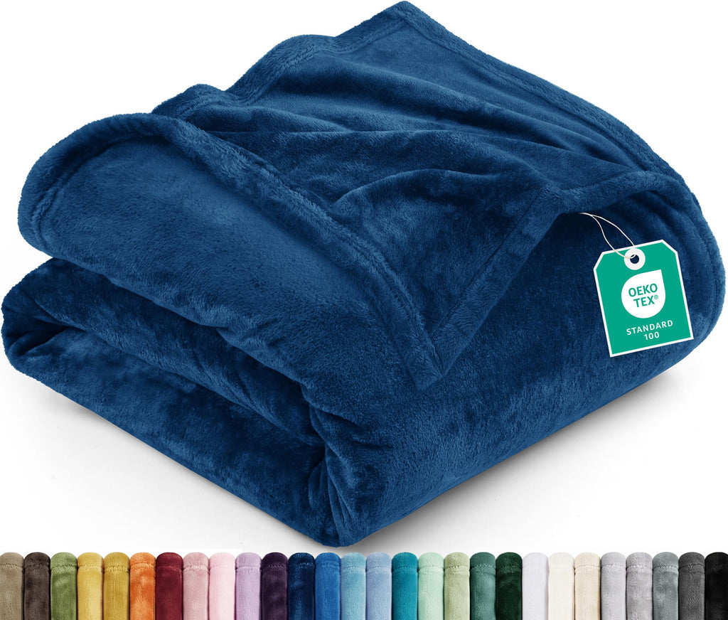 Utopia Bedding Ultra Soft Fleece Bed Blanket Queen Size Grey (90x90 Inches)
