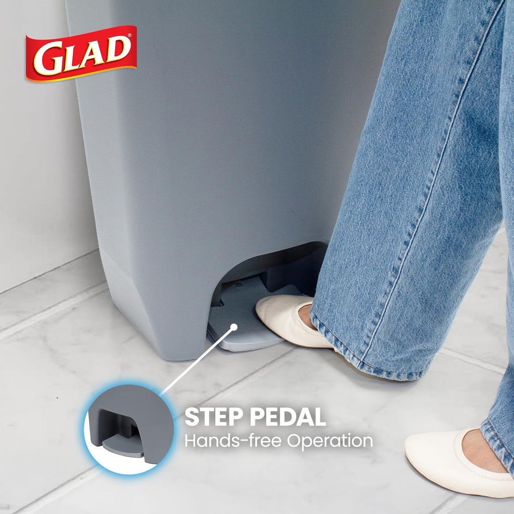 Glad Trash Can with Clorox Odor Protection | Plastic Bin, 13 Gal, Black