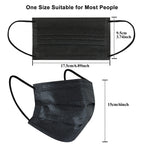 akgk KN95 Face Mask 50 PCS, Breathable Protection Masks, 5-Ply KN95 Black Masks, Cup Dust Safety Masks