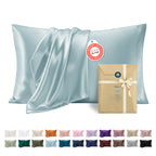 Bedsure Satin Pillowcase Standard Set of 2, Similar to Silk Pillowcase Grey