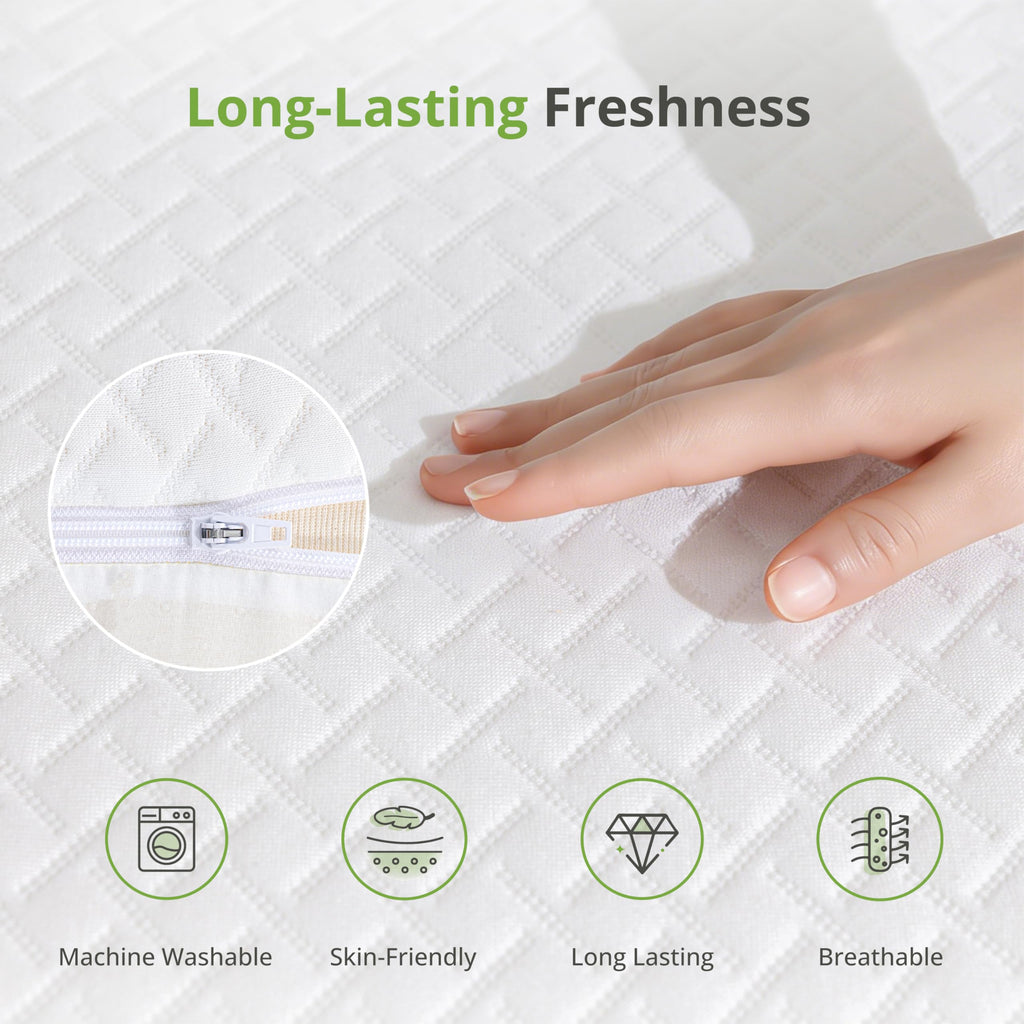 EGOHOME Twin Mattress 14 Inch, Green Tea Memory Foam Mattress, Medium Plush