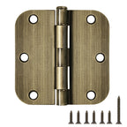 TDCHINGES Rounded Matte Black Door Hinges 3.5 Inch 5/8" Radius Flat 30 Pack
