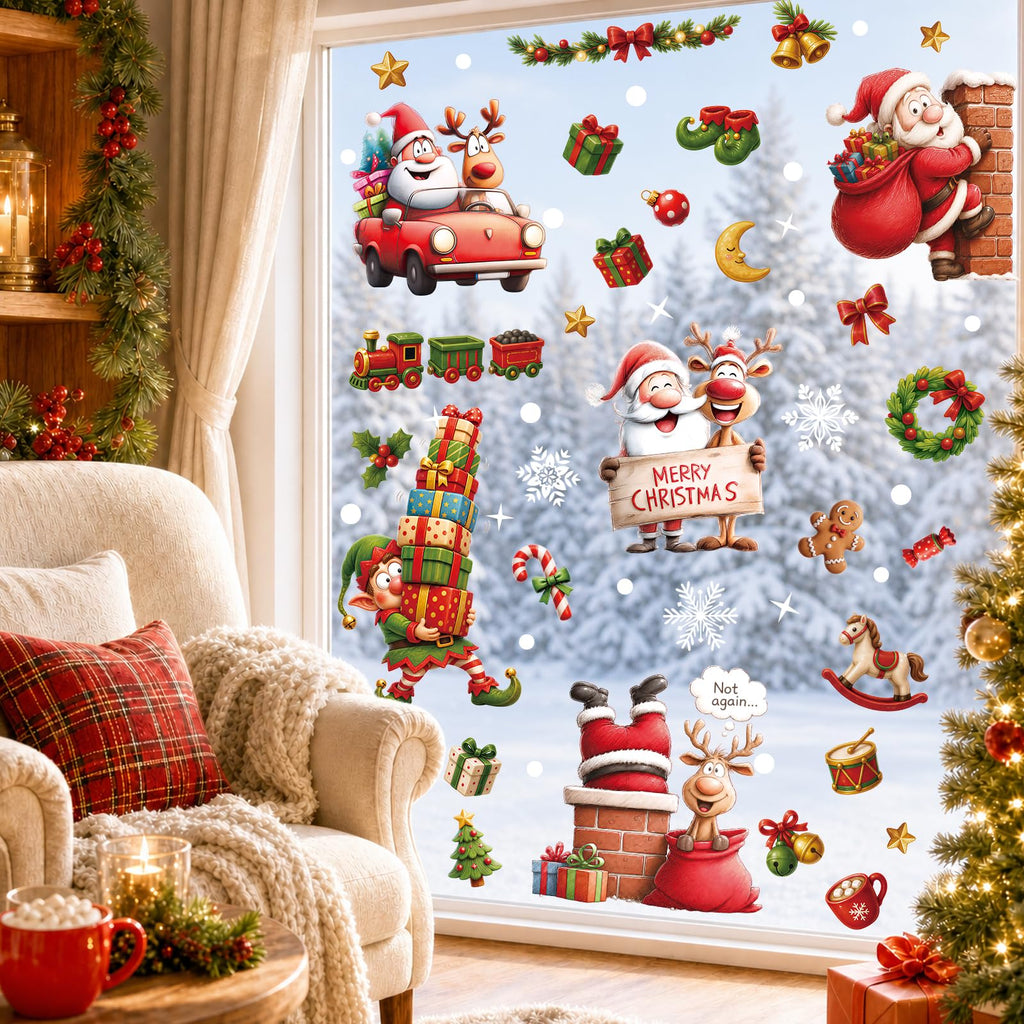 Holiday Window Clings for Home Decorations (Romantic)