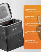 HOTOR Car Trash Can, Leakproof Car Organizer, 2-Gallon, Brown