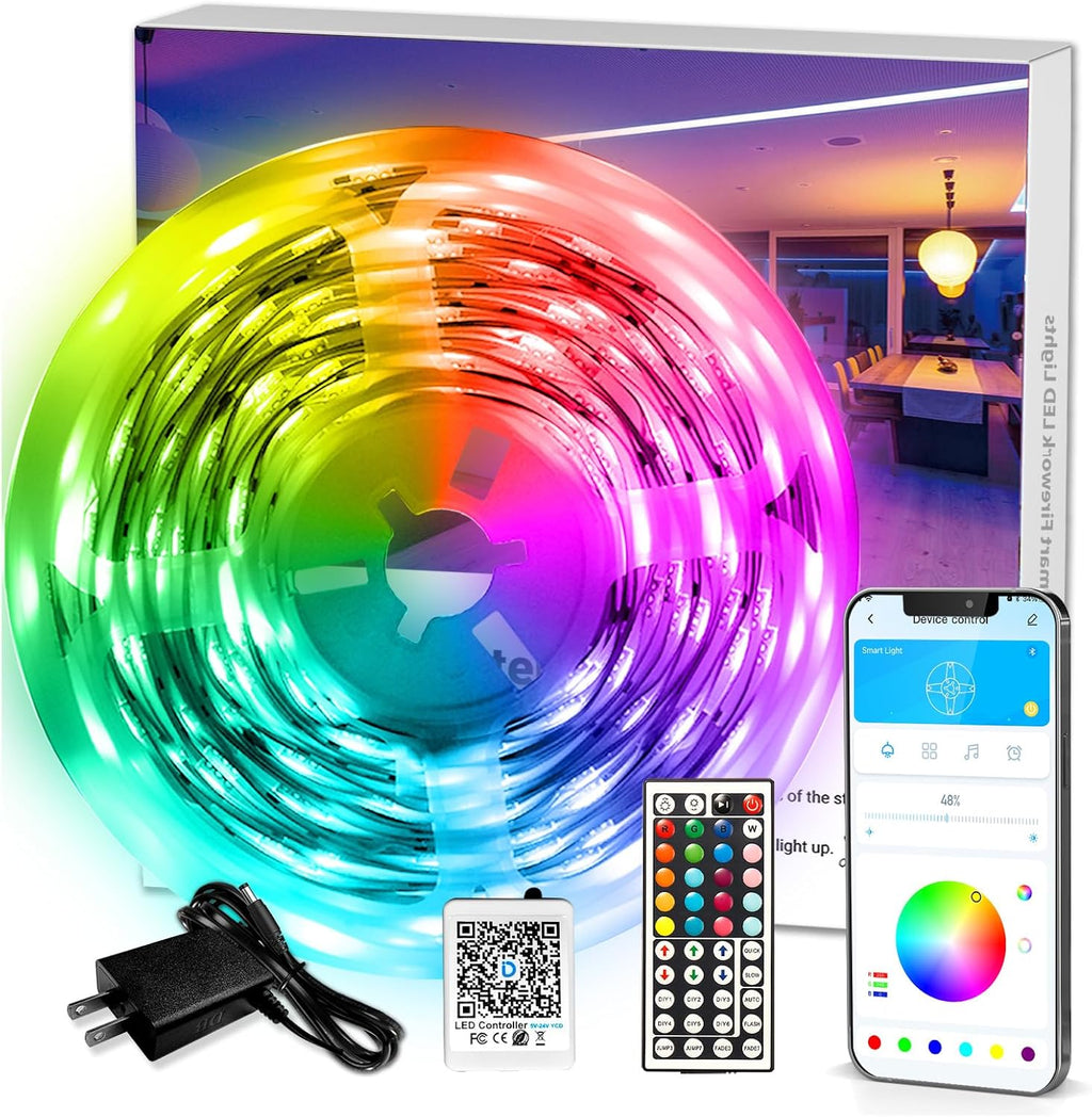 DAYBETTER LED Strip Lights 110ft RGB Music Sync Smart App Control 1 Roll