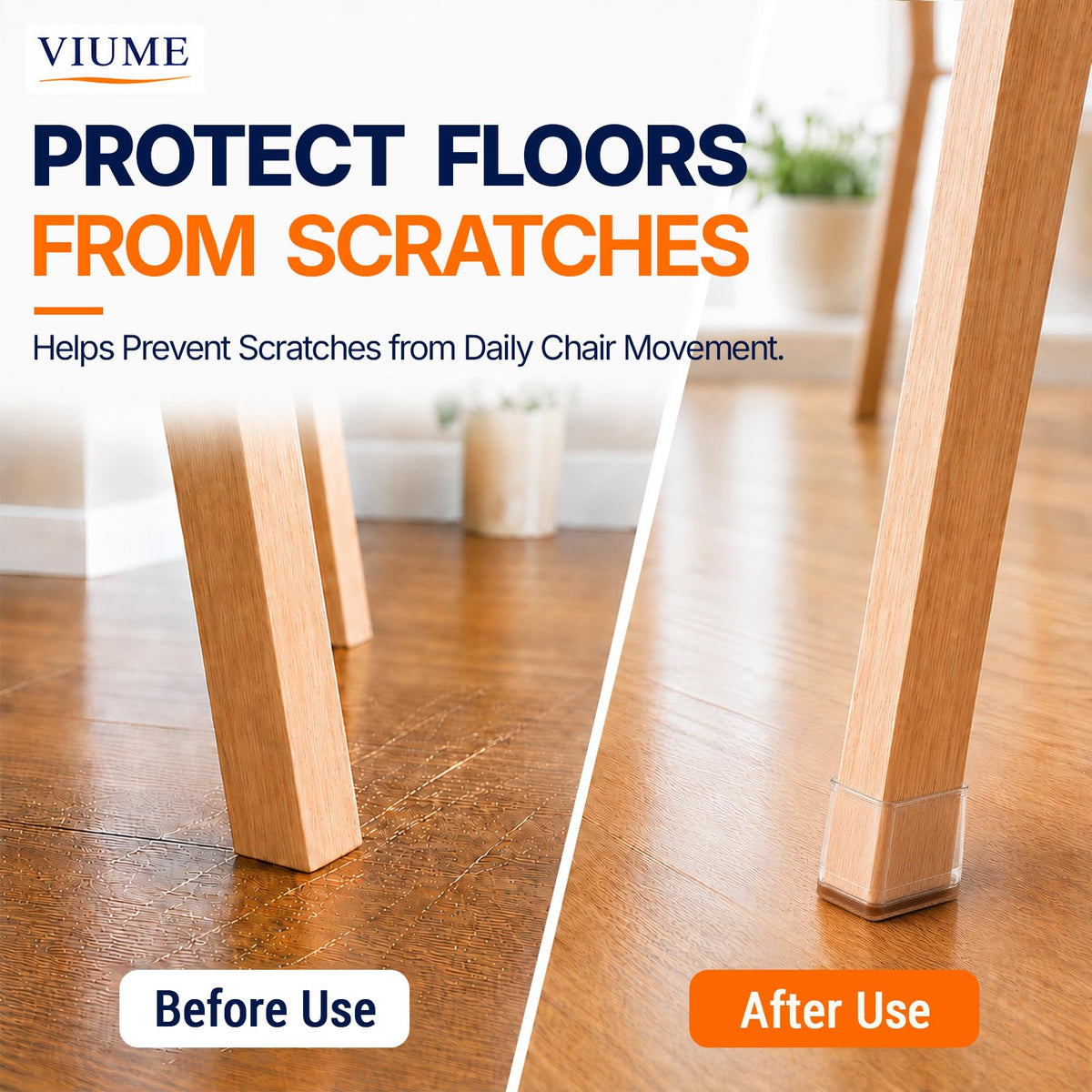 VIUME 24 Pcs Chair Leg Floor Protectors for Hardwood Floors Round