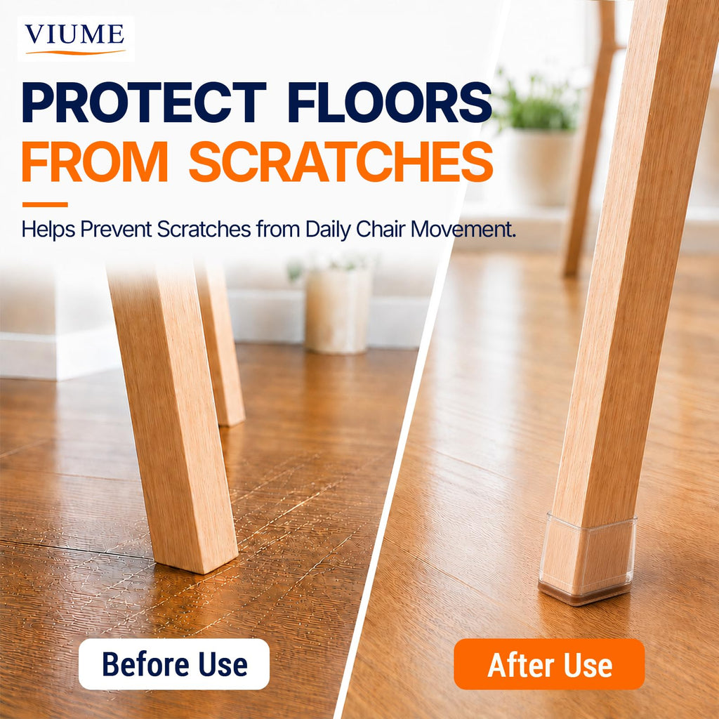 VIUME 24 Pcs Chair Leg Floor Protectors for Hardwood Floors Round