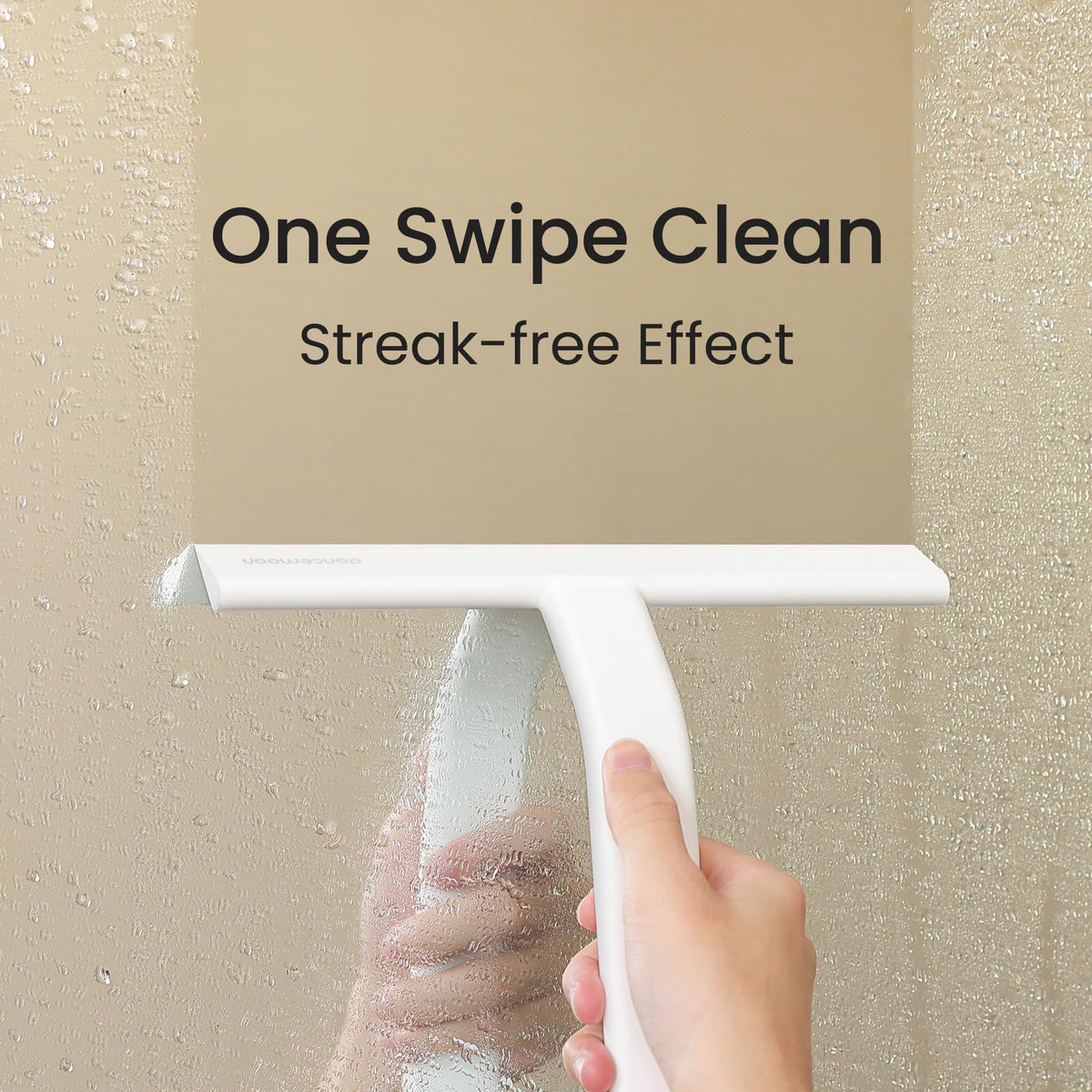 dancemoon JustHang Shower Squeegee with Built-in Hook, 10-Inch Black