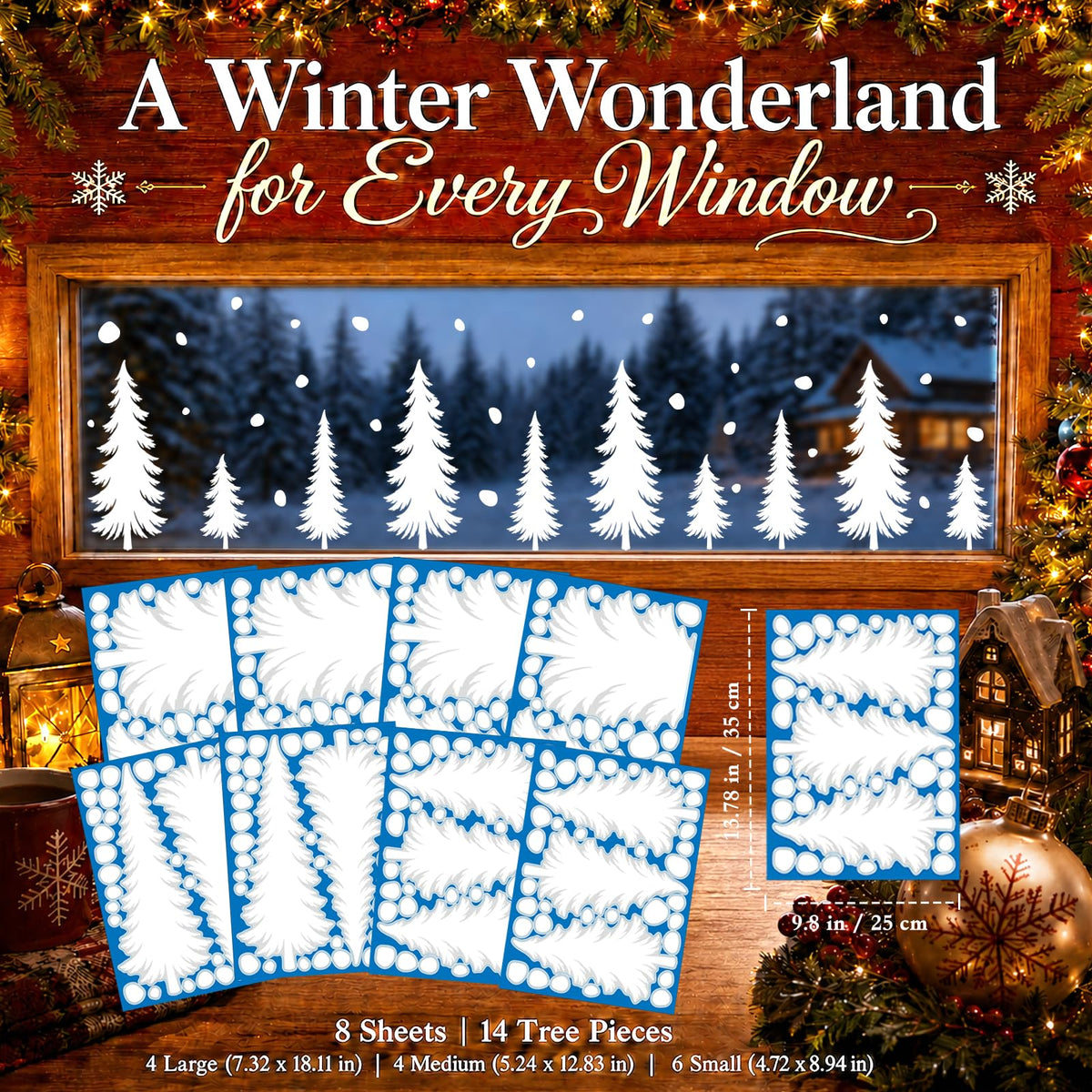 Christmas Window Clings for Glass Windows, Stickers for Window Decorations