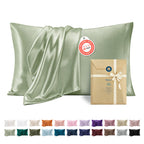 Bedsure Satin Pillowcase Standard Set of 2, Similar to Silk Pillowcase Grey