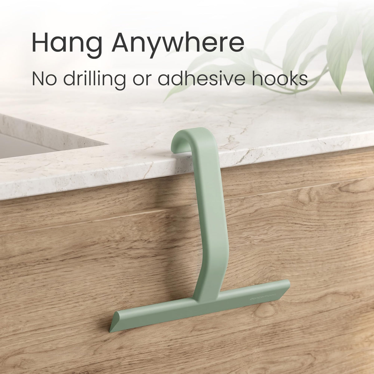 dancemoon JustHang Shower Squeegee with Built-in Hook, 10-Inch Black