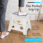 Handy Laundry Folding Step Stool 9 Inch, Pink, Non-Slip Holds 300 lbs