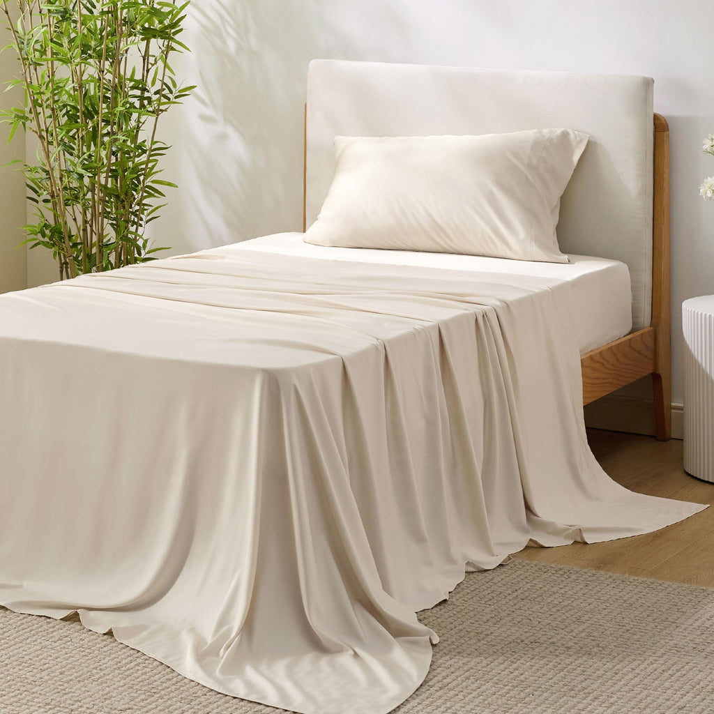 Bedsure PureWoven 100% Rayon Derived from Bamboo, Queen Sheets, 4 Pieces