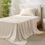 Bedsure PureWoven 100% Rayon Derived from Bamboo, Queen Sheets, 4 Pieces