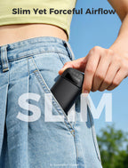 Aecooly Slim Portable Fan, Thin Handheld Fan, USB Rechargeable