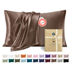 Bedsure Satin Pillowcase Standard Set of 2, Similar to Silk Pillowcase Grey