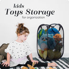 Handy Laundry Collapsible Mesh Pop-Up Hamper with Side Pocket