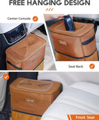 HOTOR Car Trash Can, Leakproof Car Organizer, 2-Gallon, Brown