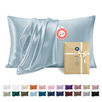 Bedsure Satin Pillowcase Standard Set of 2, Similar to Silk Pillowcase Grey