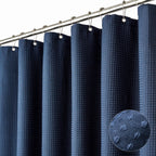 Dynamene Extra Long Waffle Shower Curtain 256 GSM 72"x90" Moonlight Blue