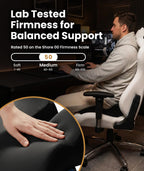 Everlasting Comfort Doctor Recommended Memory Foam Seat Cushion for Office Chairs & Car - Ergonomic Office Desk Accessories - Cushions for Tailbone Pain Relief, Sciatica (Black, Large)