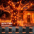 TW SHINE Orange Halloween Lights, 20FT 100 Count Incandescent Mini String Lights, Waterproof Halloween Decorations for Outdoor Indoor Patio Home Party Garden Yard Decor
