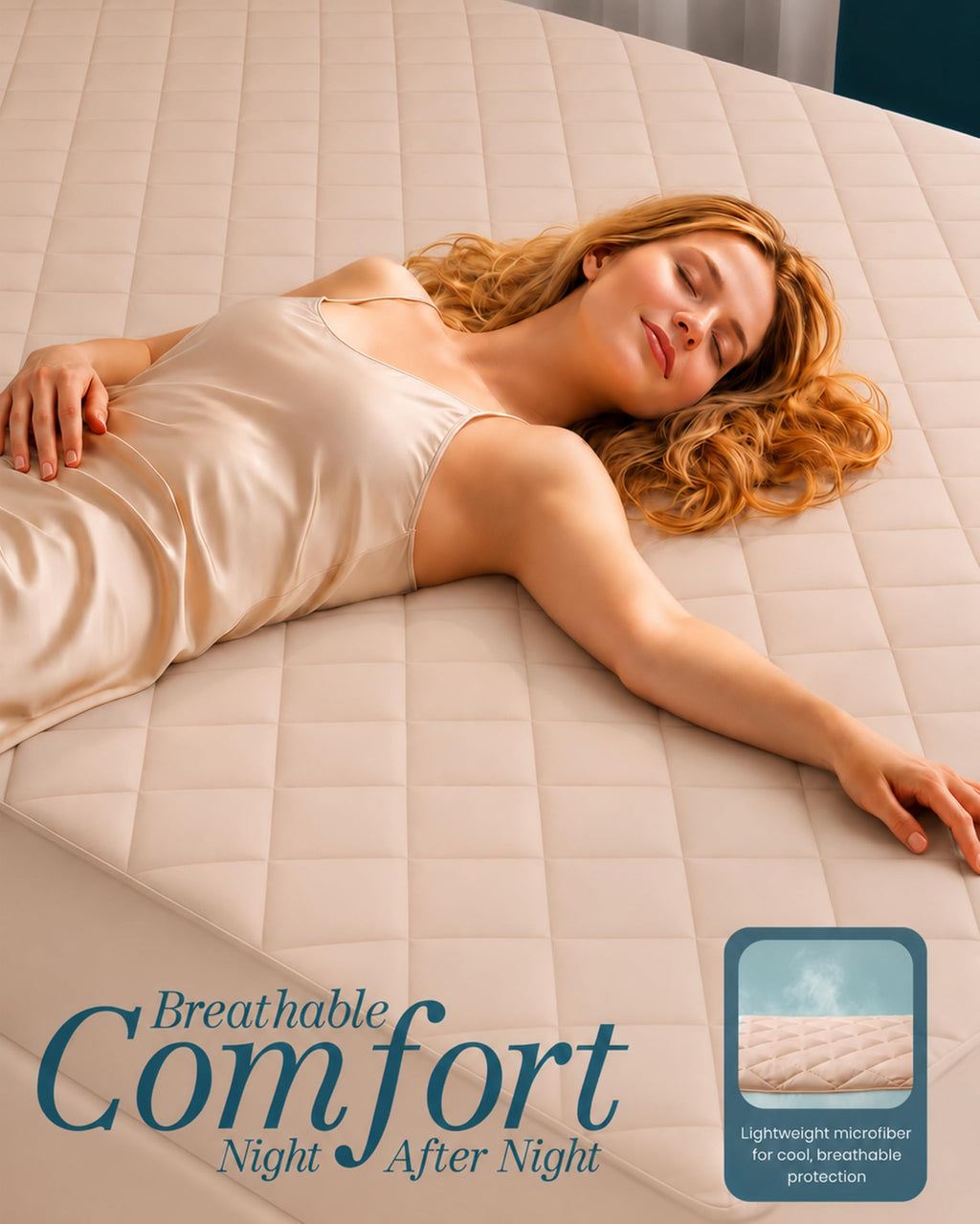 Twin Mattress Pad, Quilted Mattress Protector Topper fits 16" Deep Pocket