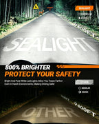 SEALIGHT 9005 H11 LED Bulbs Combo, 100000LM 10X Super Bright 6500K White, HB3 H8/H9/H16 Fog, 1:1 Real Size Plug-N-Play Pack of 4
