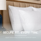 Set of 2 Pillow Protectors with Zipper Standard Size, Pillow Covers