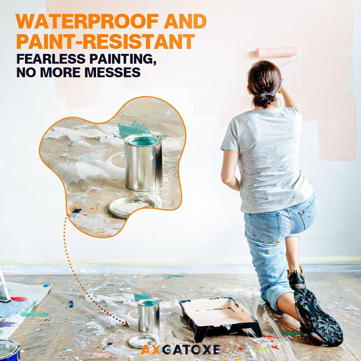 Axgatoxe 12 x 9 Ft Plastic Drop Cloths for Painting (30-Pack)