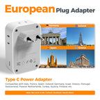 TESSAN European Travel Plug Adapter 2 Pack, Type C Plug