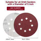 50PCS 5 Inch Sanding Discs 2500 Grit Random Orbit Sander Sandpaper