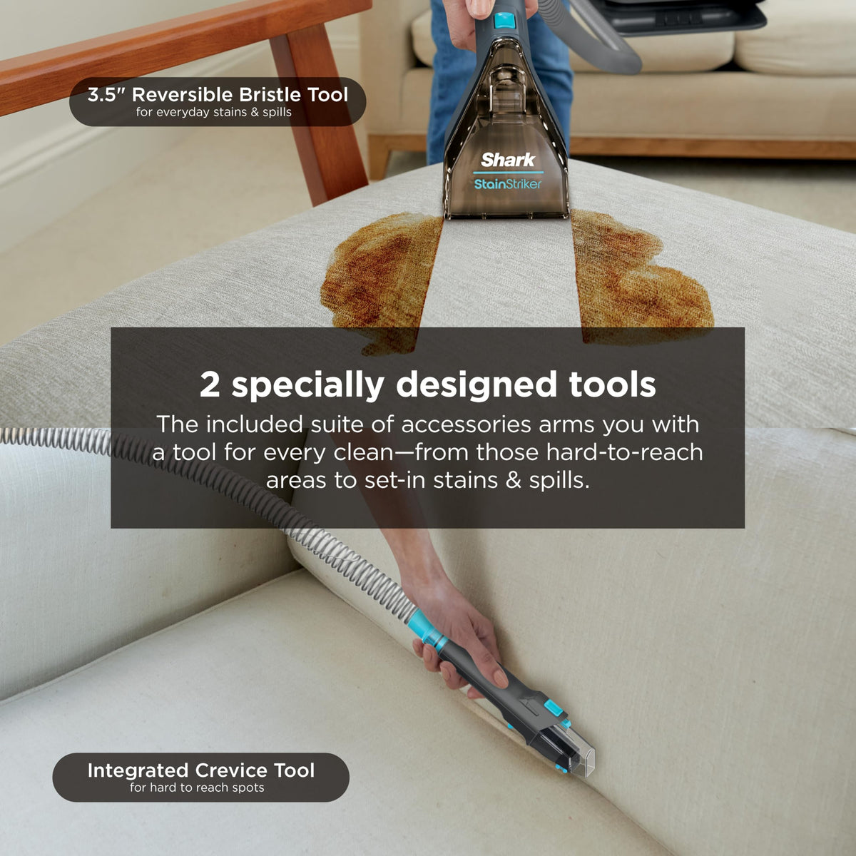Shark StainStriker Portable Carpet/Upholstery Cleaner, 4 Tools, PX202BRN