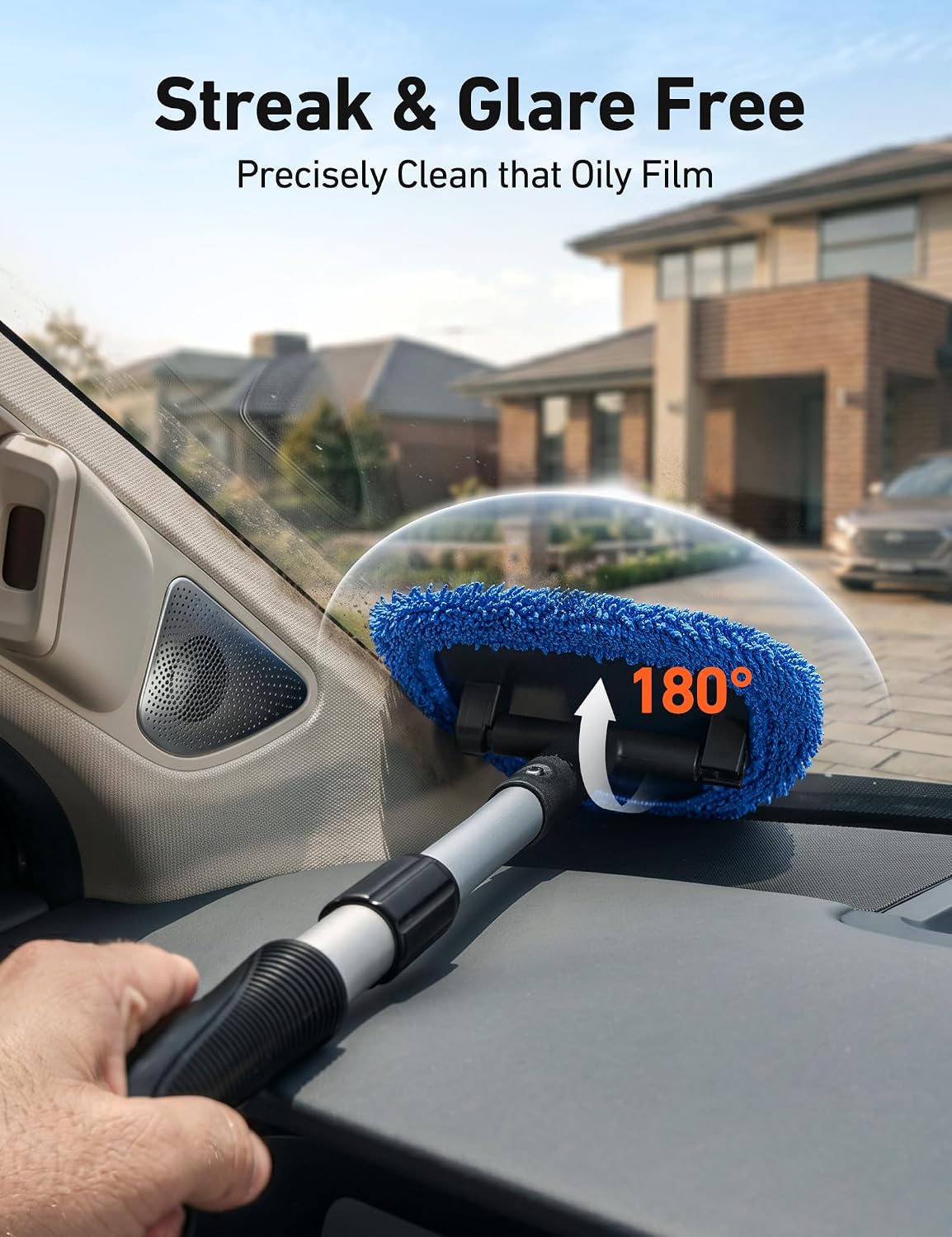 AstroAI Windshield Cleaner Tool & Car Interior Detailing Kit, Blue, 21 in