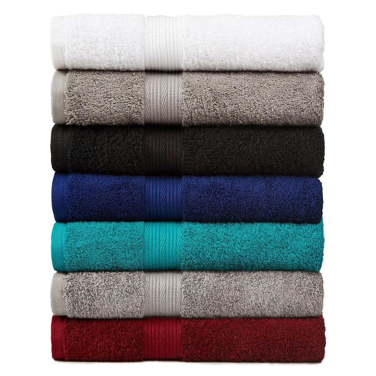 Amazon Basics Fade-Resistant 100% Cotton Bath Towel, 30"x54", Teal Green, 2-Pack