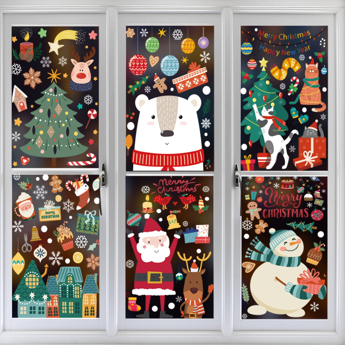 Christmas Window Clings for Glass Windows, Stickers for Window Decorations
