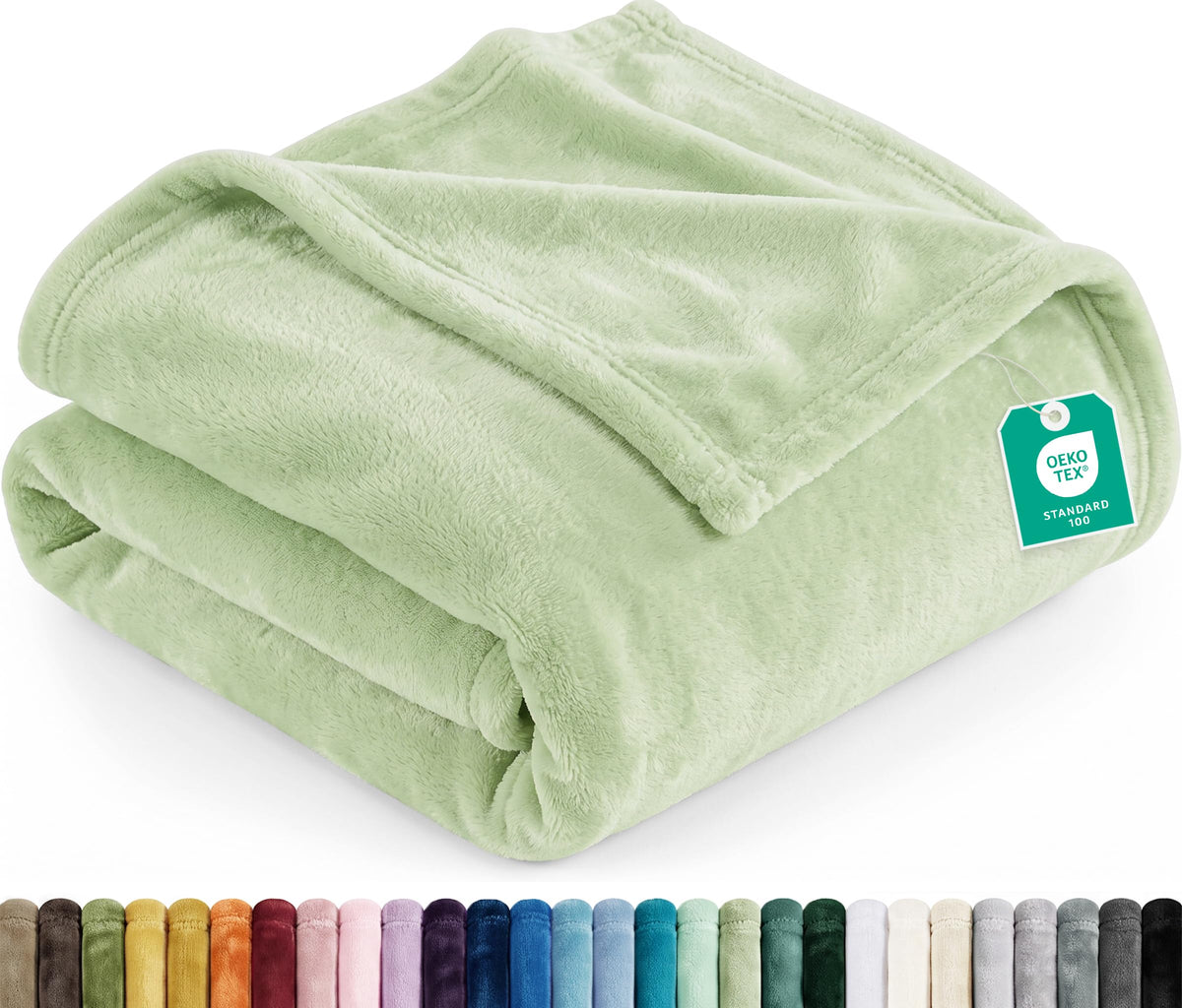 Utopia Bedding Ultra Soft Fleece Bed Blanket Queen Size Grey (90x90 Inches)