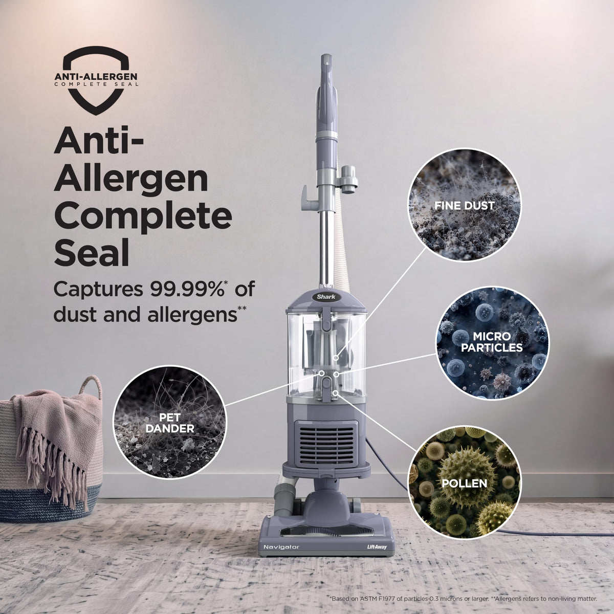 Shark Navigator Lift-Away Vacuum, HEPA, Carpet and Pet Hair, Blue, NV360