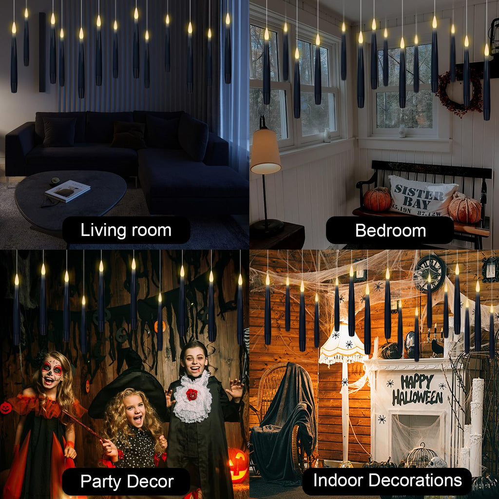 GenSwin 10.8" Flameless Floating Candles Wand Halloween Decorations