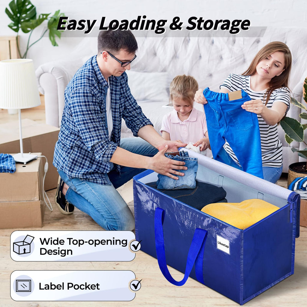 ukeetap 8 Pack Extra Large Clothes Storage Bins with Lids, Clear
